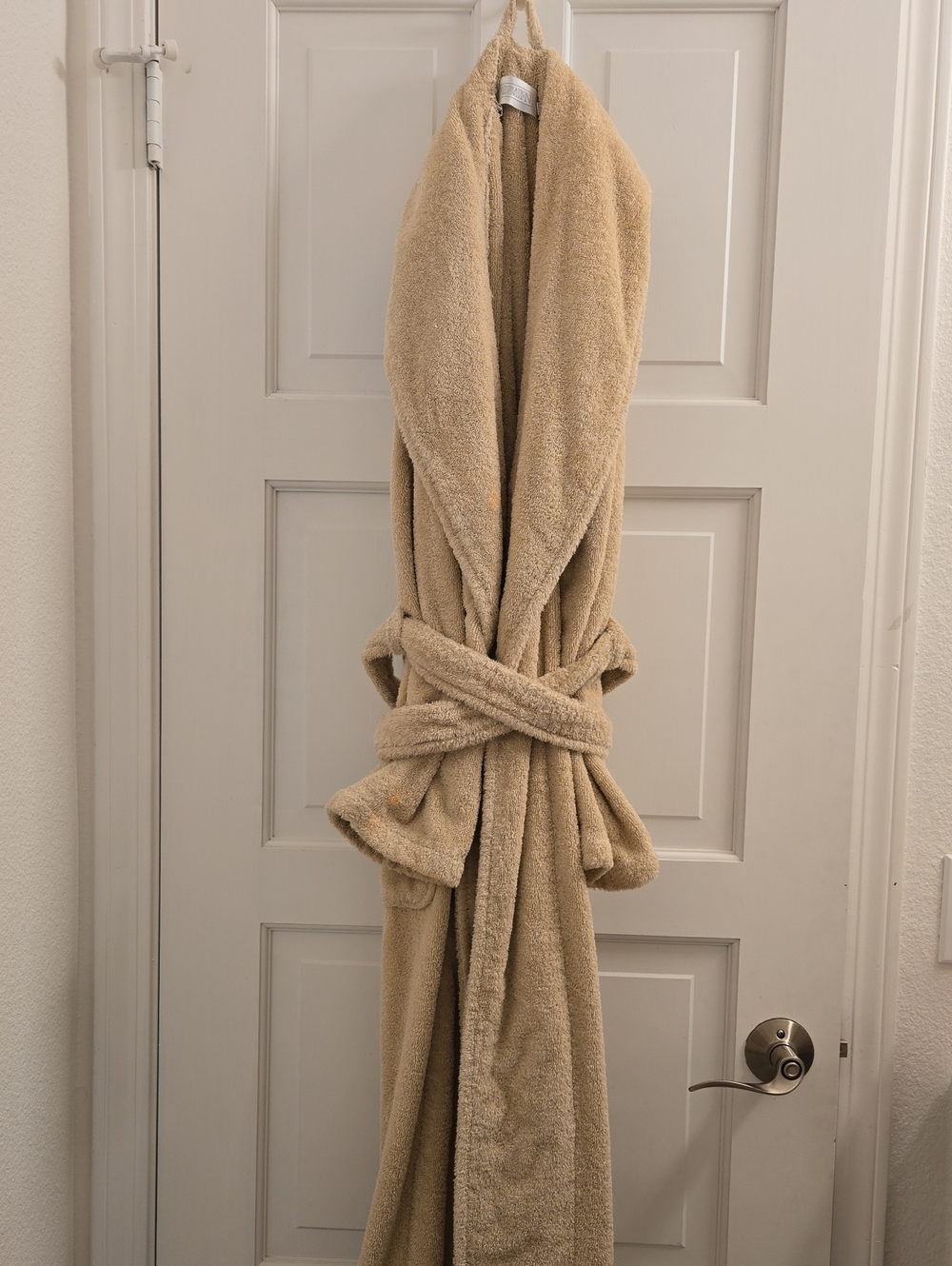 Restoration Hardware Sand Beige Plush Terry Bathrobe